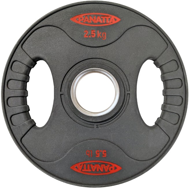Диск с уретановым покрытием и хватами 2,5 кг. Panatta 1BP025