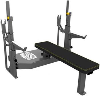 Скамья-стойка домкратная для жима лежа со страховочными упорами DHZ A-3146