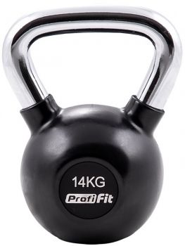 Гиря обрезиненная с хромированной ручкой 14 кг. Profi-Fit