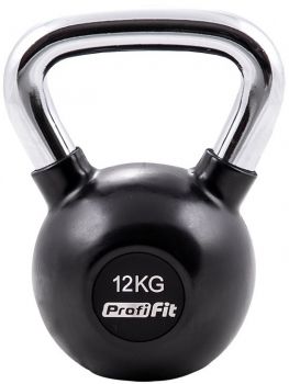 Гиря обрезиненная с хромированной ручкой 12 кг. Profi-Fit