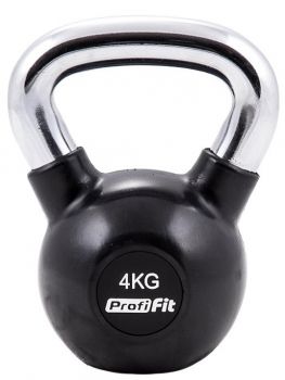 Гиря обрезиненная с хромированной ручкой 4 кг. Profi-Fit
