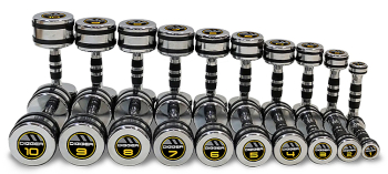 Комплект хромированных гантелей 10 пар от 1 до 10 кг Hasttings Digger HD51D5B-1-10