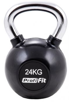 Гиря обрезиненная с хромированной ручкой 24 кг. Profi-Fit