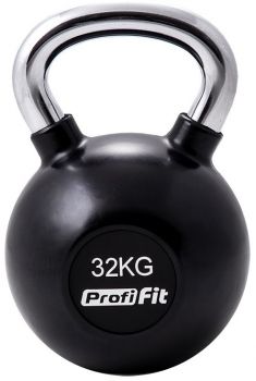 Гиря обрезиненная с хромированной ручкой 32 кг. Profi-Fit