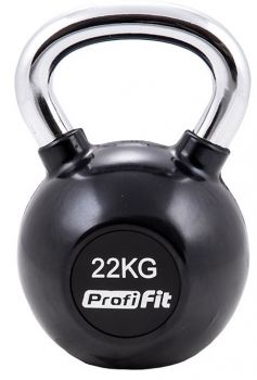 Гиря обрезиненная с хромированной ручкой 22 кг. Profi-Fit