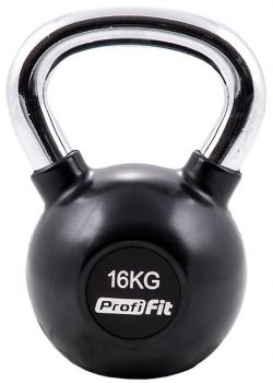Гиря обрезиненная с хромированной ручкой 16 кг. Profi-Fit