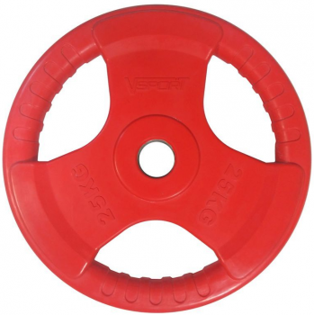 Диск «олимпийский» 25 кг, обрезиненный, цветной с ручкой