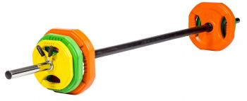 Штанга для аэробики Profi-Fit 20090, обрезиненные диски (1,25 кг; 2,5 кг; 5 кг) по 2шт