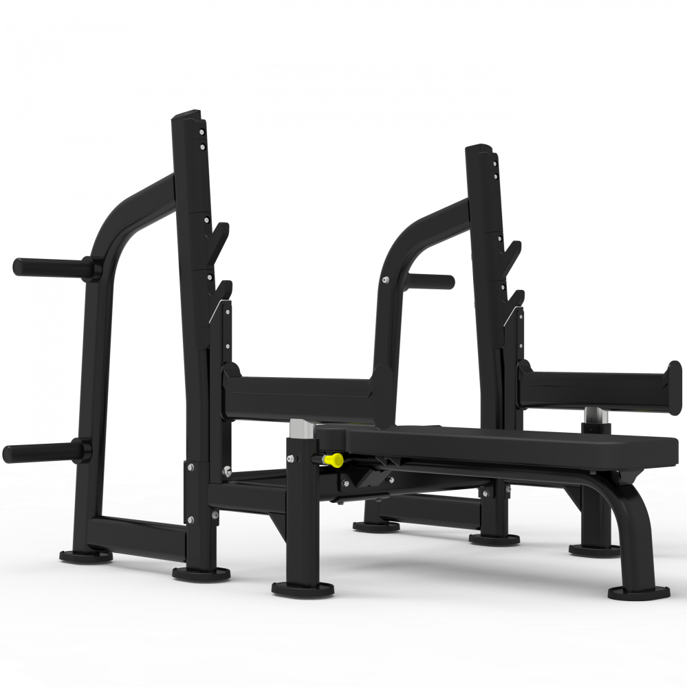 Олимпийская горизонтальная скамья для жима со страховочными упорами Impulse ITF8202+ITF8202OPT