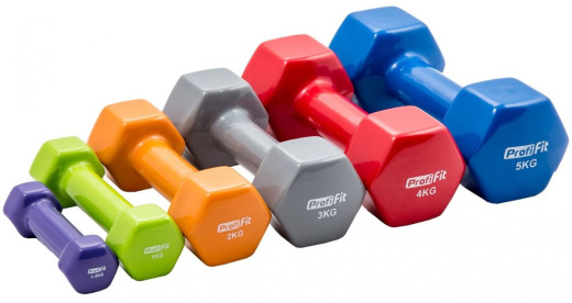 Гантель в виниловой оболочке Profi-Fit 2 кг, форма шестигранник, оранжевый - фото 2