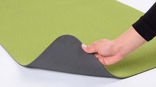 Коврик для йоги и фитнеса Profi-Fit, 6 мм, Проф (зеленый-серый) - фото 8