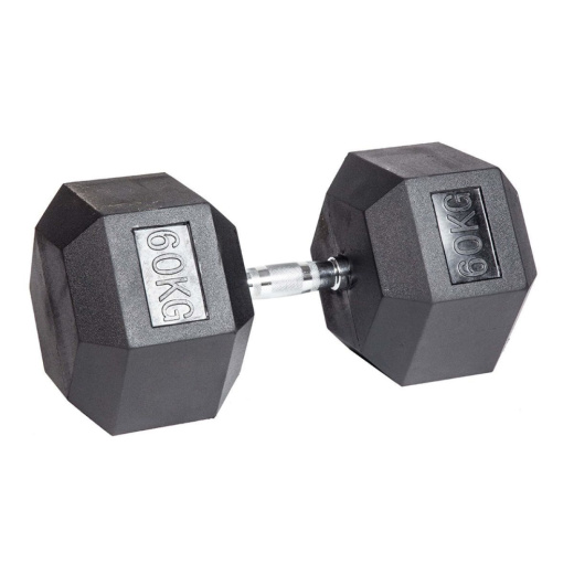 Гантель гексагональная обрезиненная ZSO, 60 кг - фото 1