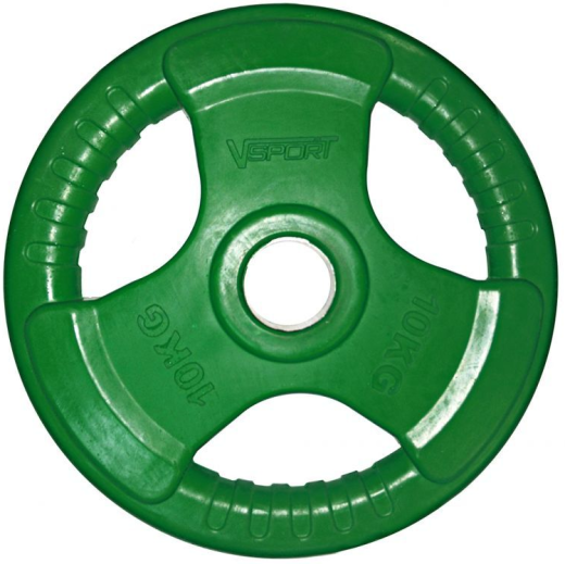 Диск «олимпийский» 10 кг, обрезиненный, цветной с ручкой