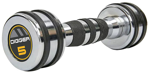 Комплект хромированных гантелей 10 пар от 1 до 10 кг Hasttings Digger HD51D5B-1-10 - фото 2