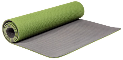 Коврик для йоги и фитнеса Profi-Fit, 6 мм, Проф (зеленый-серый) - фото 2