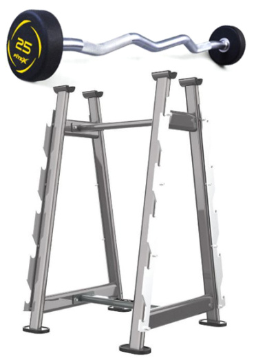 Комплект полиуретановых фиксированных W-образных штанг 10-45 кг. со стойкой Fitex Pro FTX-414.1W - фото 1