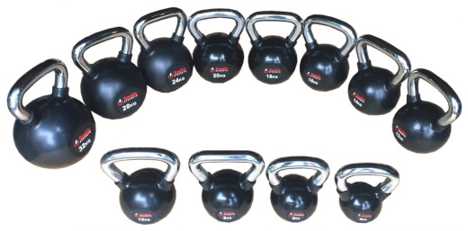 Стальная обрезиненная гиря со стальной рукояткой Smith, 18 кг - фото 1