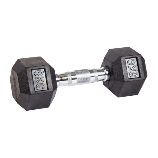 Гантель гексагональная обрезиненная ZSO, 6 кг - фото 1