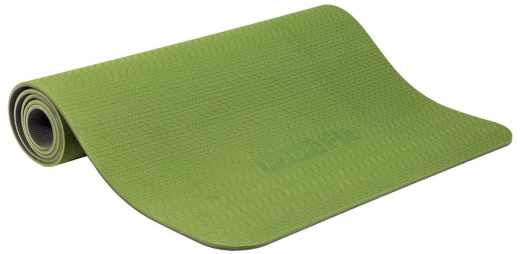 Коврик для йоги и фитнеса Profi-Fit, 6 мм, Проф (зеленый-серый) - фото 1