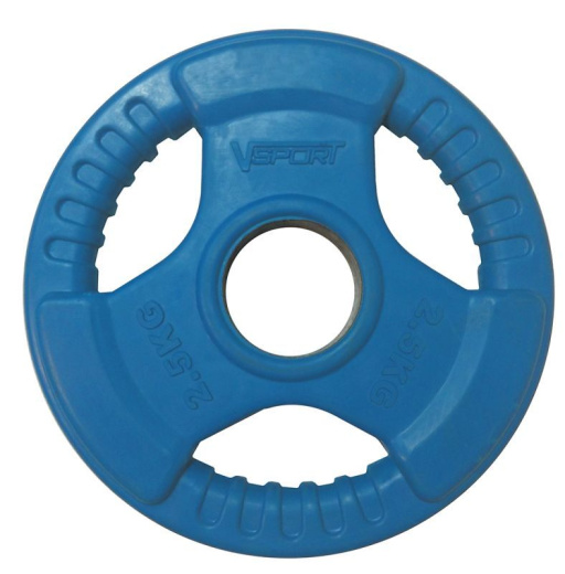 Диск «олимпийский» 2,5 кг, обрезиненный, цветной с ручками