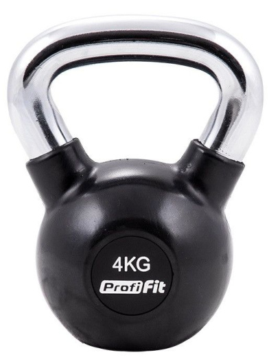 Гиря обрезиненная с хромированной ручкой 4 кг. Profi-Fit - фото 1