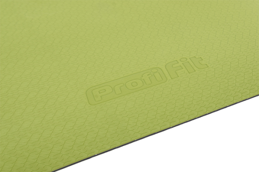 Коврик для йоги и фитнеса Profi-Fit, 6 мм, Проф (зеленый-серый) - фото 7