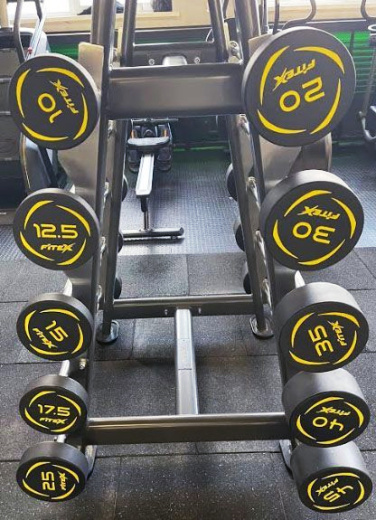 Комплект полиуретановых фиксированных W-образных штанг 10-45 кг. со стойкой Fitex Pro FTX-414.1W - фото 2