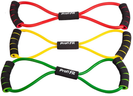 Эспандер трубчатый Profi-Fit, восьмерка, красный, сопротивление сильное 7,5 кг - фото 3