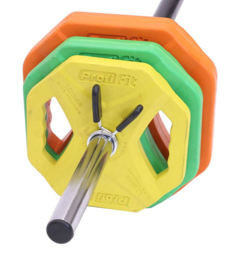 Штанга для аэробики Profi-Fit Progress, обрезиненные диски (1,25 кг; 2,5 кг; 5 кг) по 2шт - фото 3