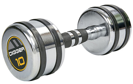 Комплект хромированных гантелей 10 пар от 1 до 10 кг Hasttings Digger HD51D5B-1-10 - фото 3