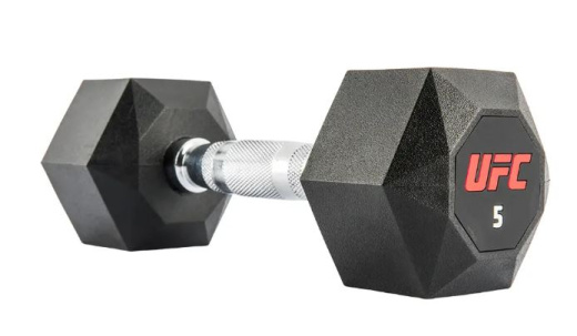 Комплект обрезиненных октогональных гантелей 10 пар от 2,5 до 25 кг. UFC - фото 7