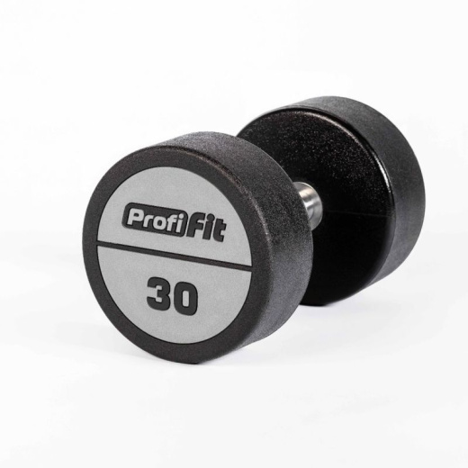 Гантельный ряд полиуретановый LEVEL (шаг 2,5 кг, 5 пар) 27,5-37,5 кг Profi-Fit - фото 4