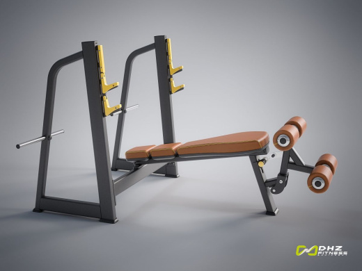 Скамья-стойка для жима под углом вниз DHZ E-1041В - фото 7