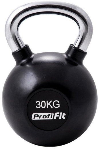 Гиря обрезиненная с хромированной ручкой 30 кг. Profi-Fit - фото 1