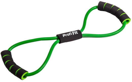 Эспандер трубчатый Profi-Fit, восьмерка, зеленый, сопротивление среднее 5 кг - фото 1