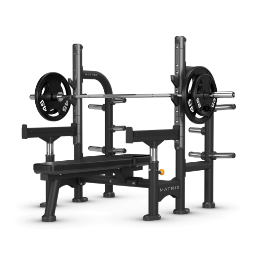 Скамья горизонтальная для жима со страховочными упорами Matrix Magnum MG-A78S - фото 1