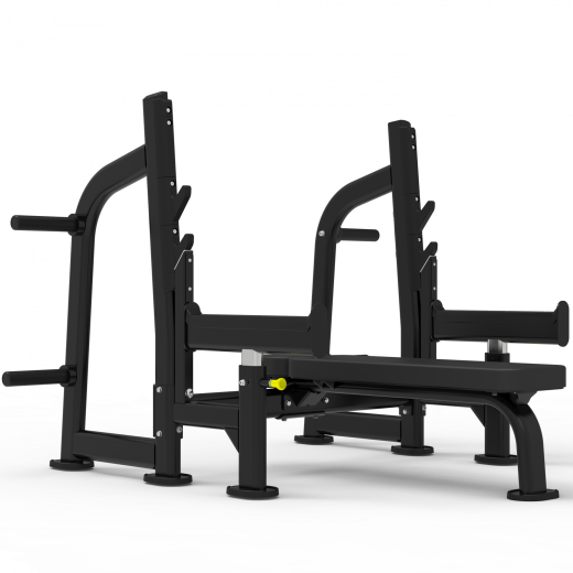 Олимпийская горизонтальная скамья для жима со страховочными упорами Impulse ITF8202+ITF8202OPT - фото 1