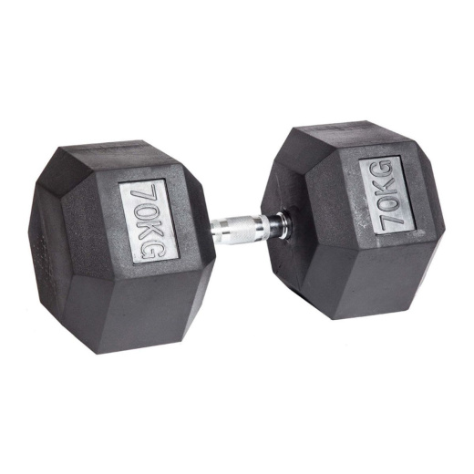 Гантель гексагональная обрезиненная ZSO, 70 кг - фото 1