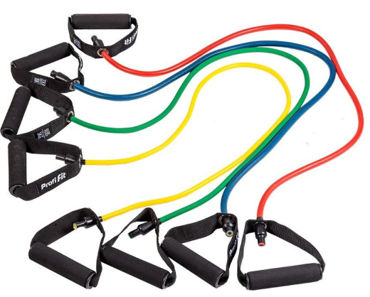 Эспандер трубчатый Profi-Fit, желтый, сопротивление 3,5 кг - фото 3